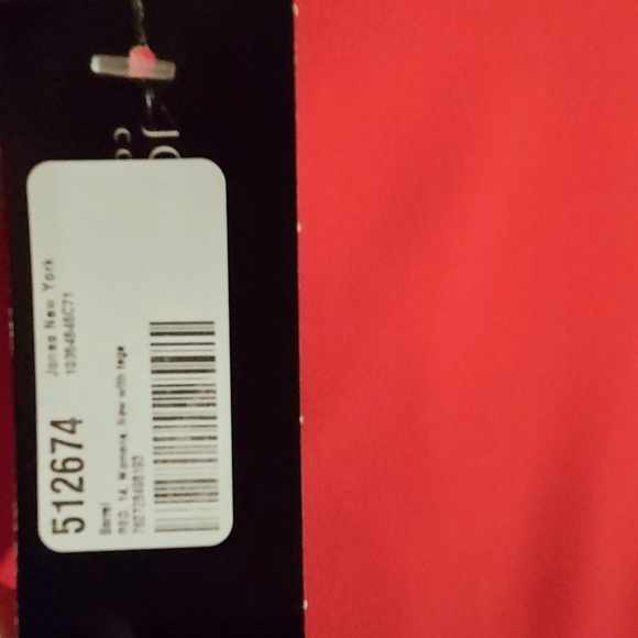 Jones New York Collection Stretch NWT November Scarlet Red Short Sleeve Dress 14 - Picture 4 of 5